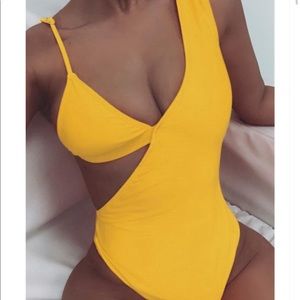 Yellow One Piece Bathing Suit